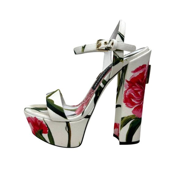 Dolce & Gabbana floral-print platform sandals Womens Size 37 7 With Box - Picture 4 of 15